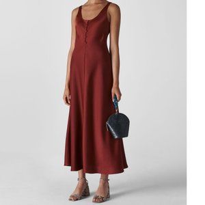 Whistles Burgundy Midi Dress